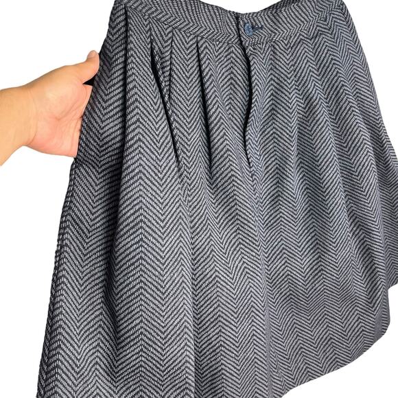 Levi’s Women’s Navy Gray Cotton Wool Blend Pleated Pocket Twee Academia Skirt 31 - Picture 3 of 8